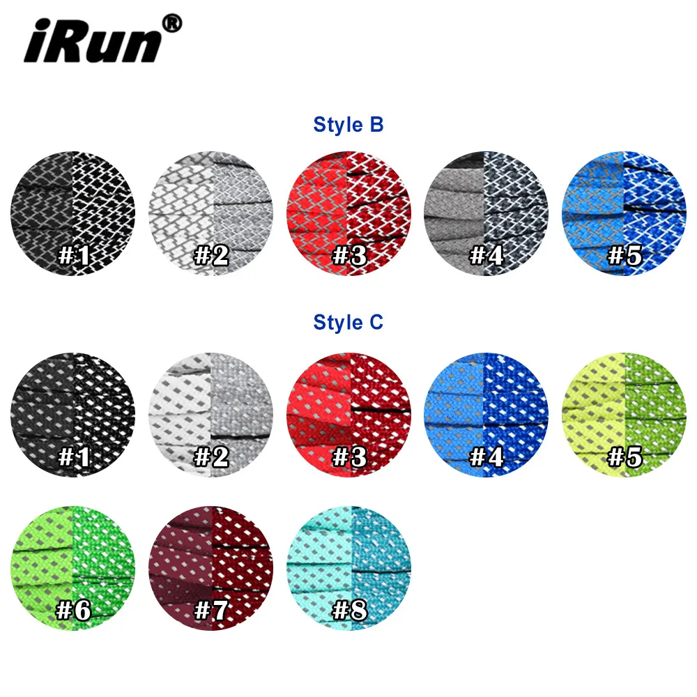 iRun 3M Reflective Flat Holographic Reflective High Quality Replacement Sneakers Shoelace Casual Sport Running Shoe Strings