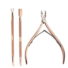 Nipper Manicure Cuticle Nipper 3pcs Nail Art Cuticle Spoon Pusher Clipper Nipper Manicure Tool Set Kit Steel
