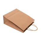 Kraft Bag Quality Paper Bags High Quality Retail Flat Handle Kraft Paper Tote Shopping Bag