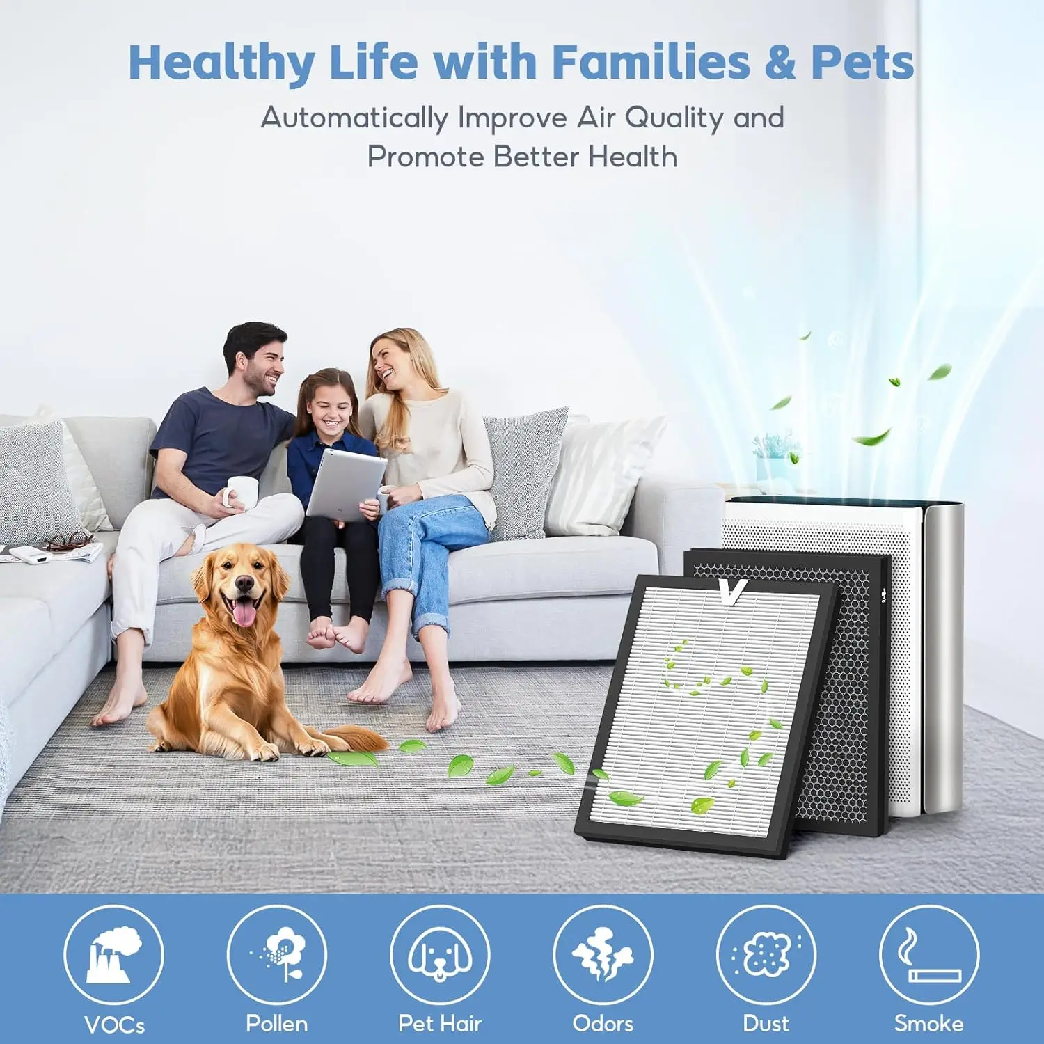 High Quality HPA5100B/HPA5150 Hepa Air Purifier Filter Replacement HEPA Activated Carbon Filters & 4 Pre-Filters for Honeywell details