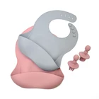 Baby Bib Baby Baby Bib Customized 100% Food Grade Easily Wipes Clean Crumb Catcher Design Waterproof Baby Silicone Bib