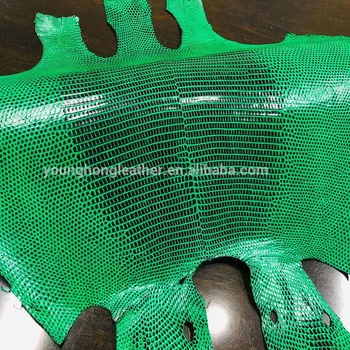 Popular colorful real Lizard Skin Leather