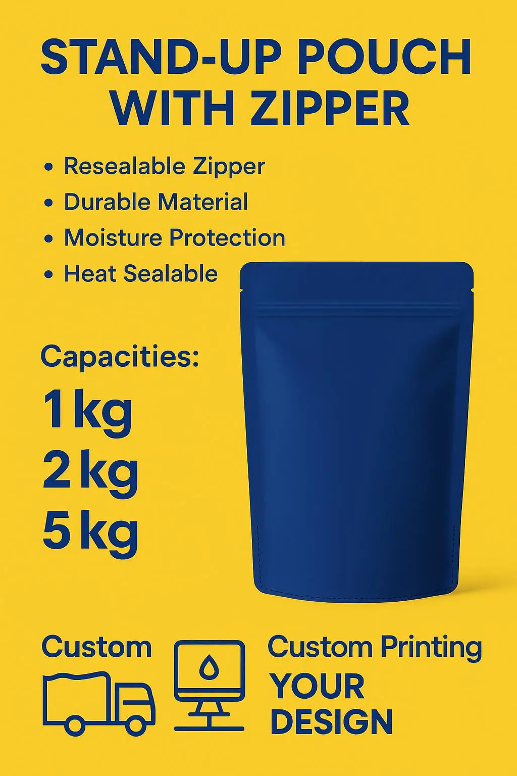 Custom Logo Recyclable Stand-Up Zipper Pouch for Organic Coffee and Vegan Protein Packaging - detail 6