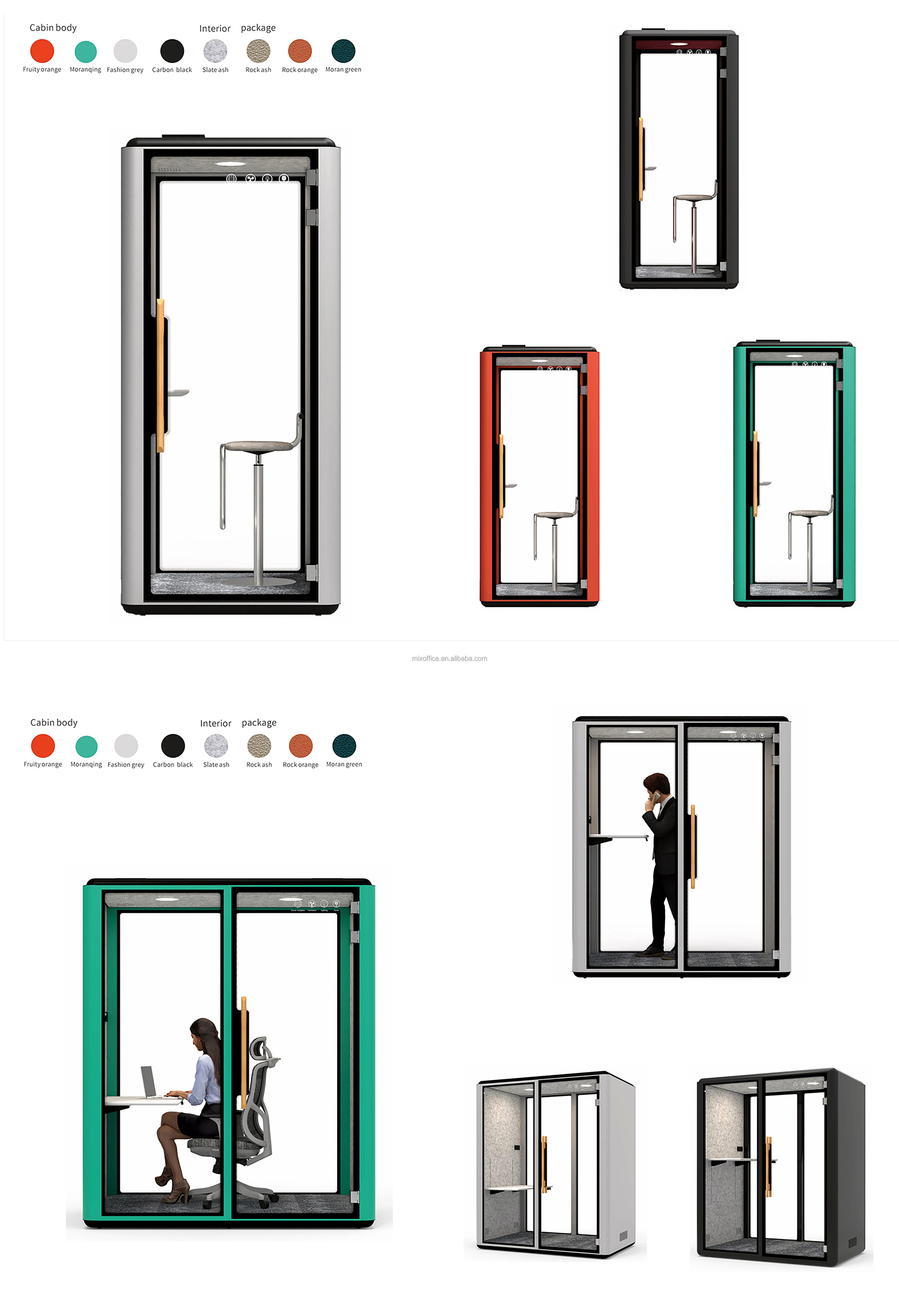 Cabina di registrazione professionale moderna e insonorizzata, ufficio prefabbricato, cabina telefonica per riunioni, moduli di stoccaggio, prefabbricati 6