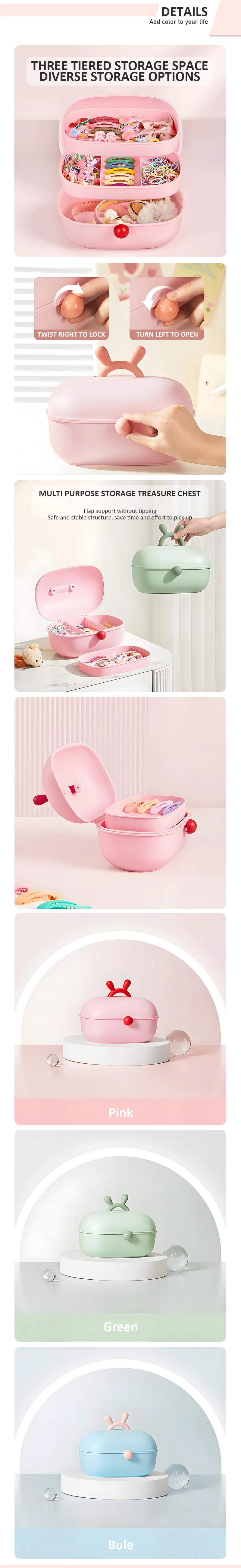 product childrens hair accessories storage box girls hair clip headband leather band headwear ring girls princess jewe-6