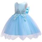 Baby Wholesale High Quality Blush Tulle Flower Dress Bow Princess Girl Party Dress For Baby Girls