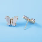 Earring 14k Electroplated 16.78*11.7mm Micro-inlaid Copper Zirconium Butterfly Earring