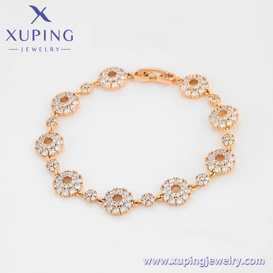 A00853810 xuping luxurious Top-ranking products women housewife live streaming use gold plated hand cuff bracelets