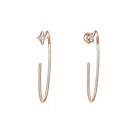 Earrings Diamond Hoop Earrings Trendy 14K 18K Gold Star And Moon Hoop Earrings For Women