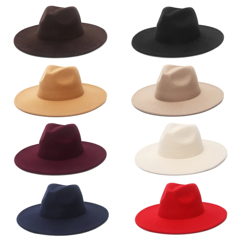 Fedora Hat Black White Wool Hats Men 