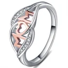 Heart Rings For Day Personalized Silver And Rose Gold Love Heart Zircon Rings For Mom Mother's Day Gifts