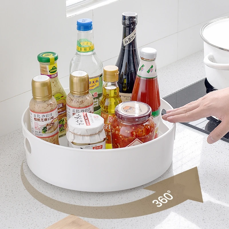 Multi-function Rotating Party Tray Kitchen Organizer Cosmetics Organizer Lazy Susan Turntable for Cabinet