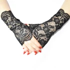Gloves Wedding Glove Fingerless Gloves Flower Jacquard Lace Gloves Women Wedding Bridal Glove Performance Accessories