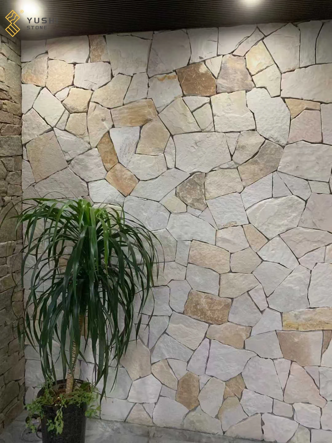 YUSHI Exterior Wall Culture Stone Random Shape Panels Natural Slate Stone Wall Cladding details