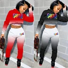 Hot Sale Digital Printing Women Hoodie 2 Piece Set Custom Printing Women Outfit