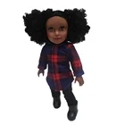 Doll Children Dolls New Design Wild-curl Up Black Skin 18 Inch Vinyl Soft Body American African Fashion Girl Doll