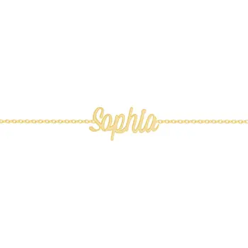 Personal 18K Gold Saphia Sterling Silver Name Bracelet for Children