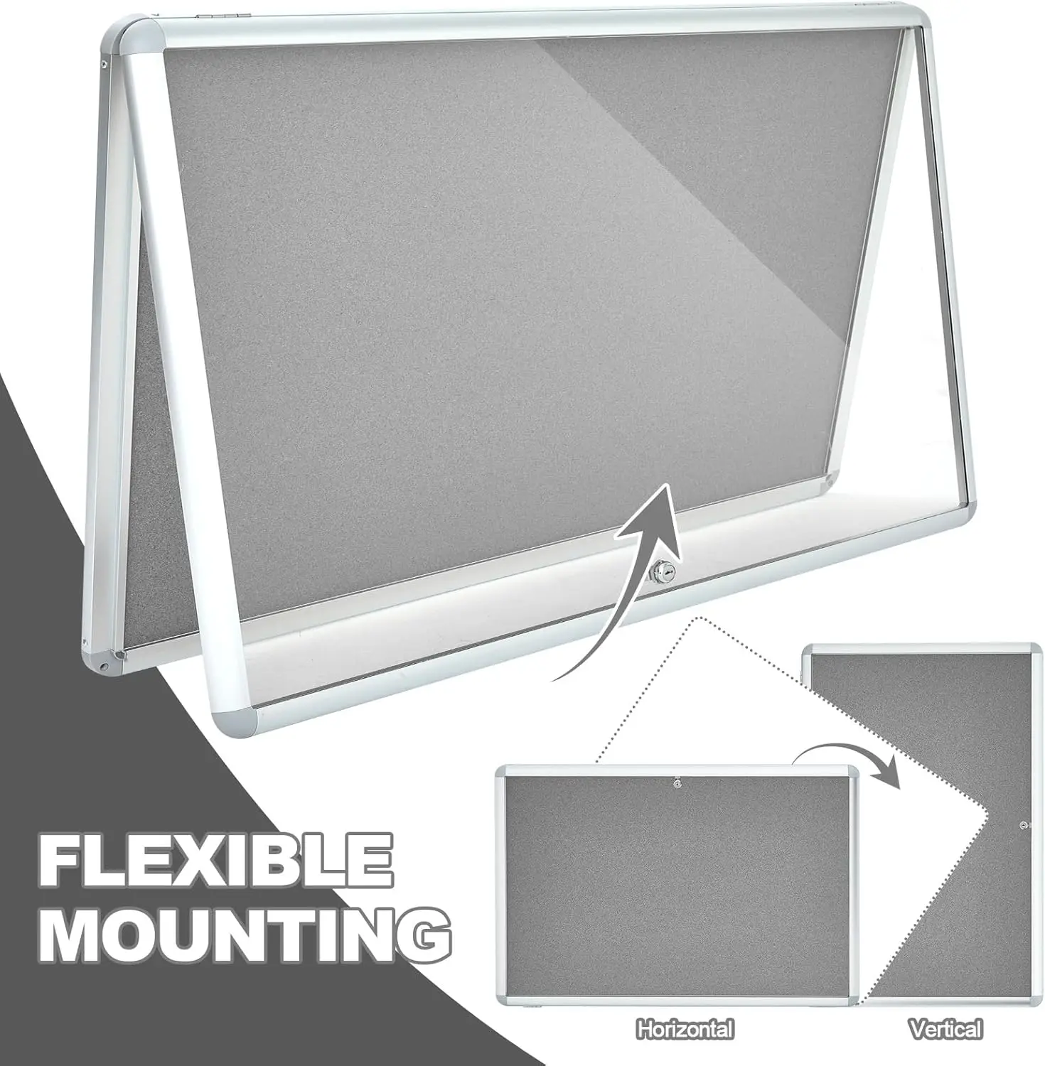 Enclosed Bulletin Board Lockable Notice Board Case Aluminum Framed Waterproof Noticeboards for Office School Wall Display supplier