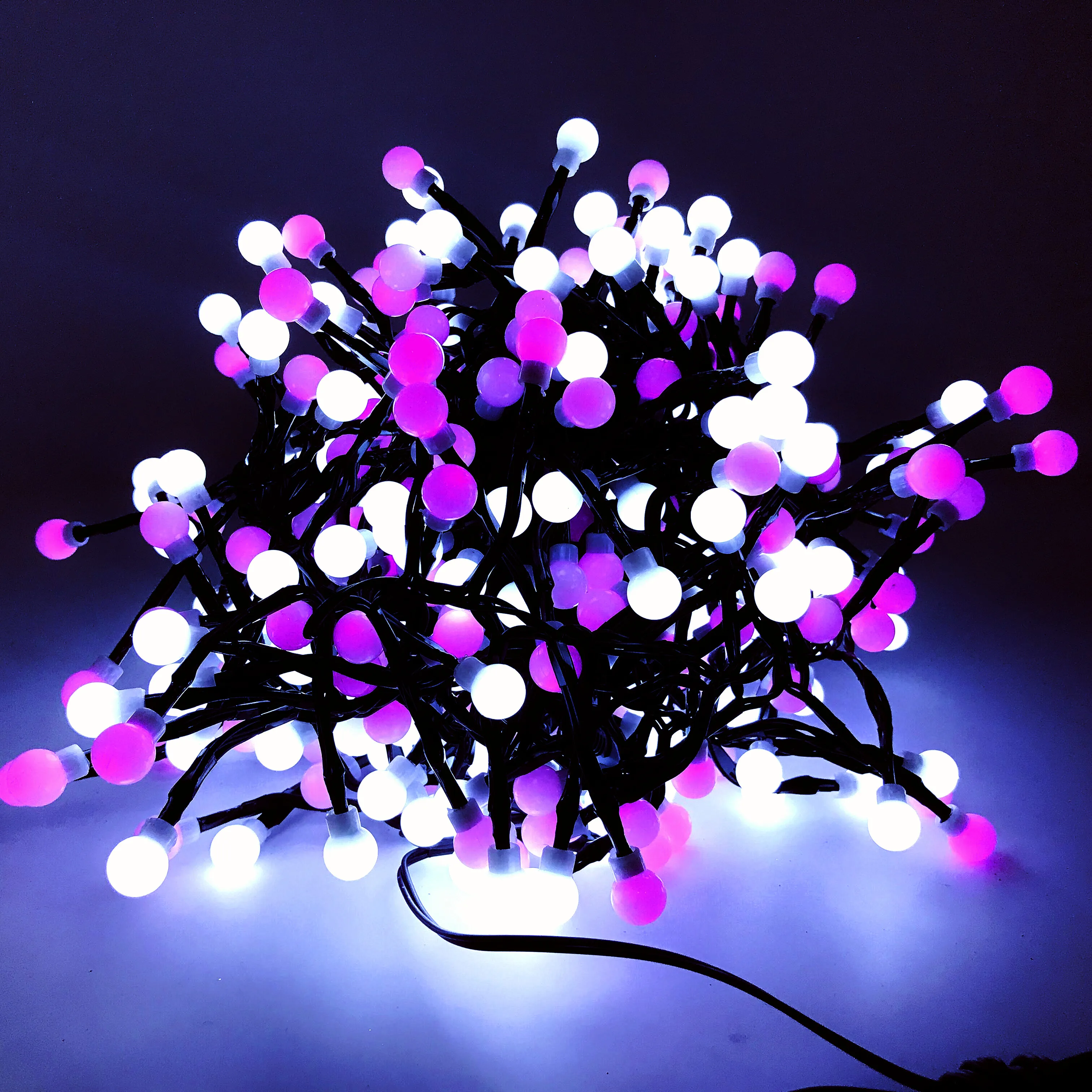 pink white cluster lights