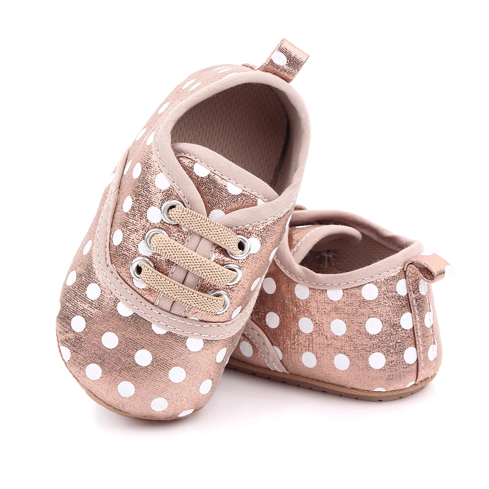 Hot Polka Dot Baby Shoes Non-slip rubber sole newborn toddler shoes unisex supplier