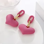 Heart Earrings Earrings Hoop Earrings Fashion Candy Color Soft Cute Heart Summer Hoop Earrings