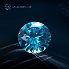 Factory Wholesale Round Shape Moissanite GRA Certificate C C DE Color VVS Blue Moissanite