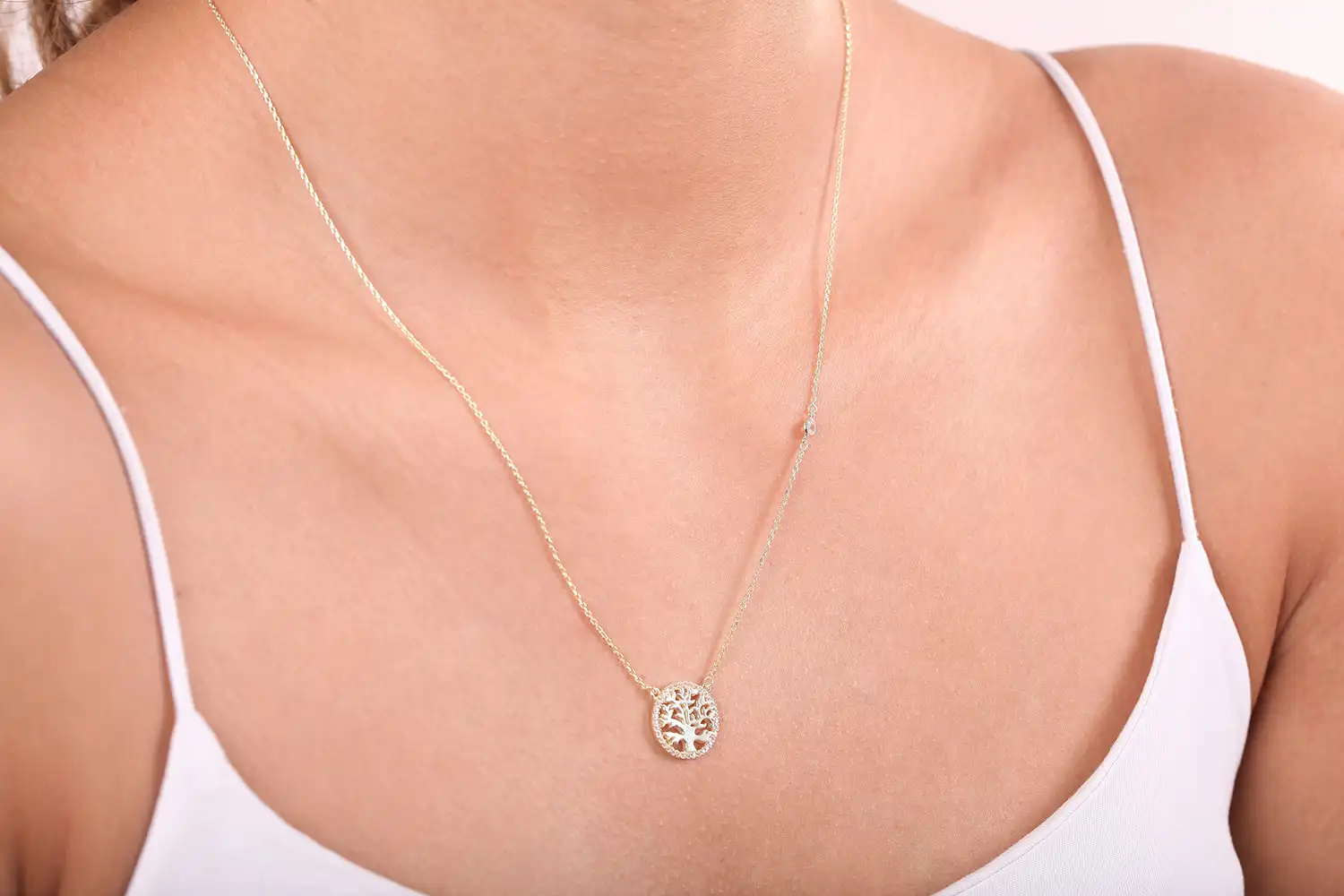 Handmade 925 Sterling Silver Tree of Life Pendant Necklace Customizable Women's Jewelry