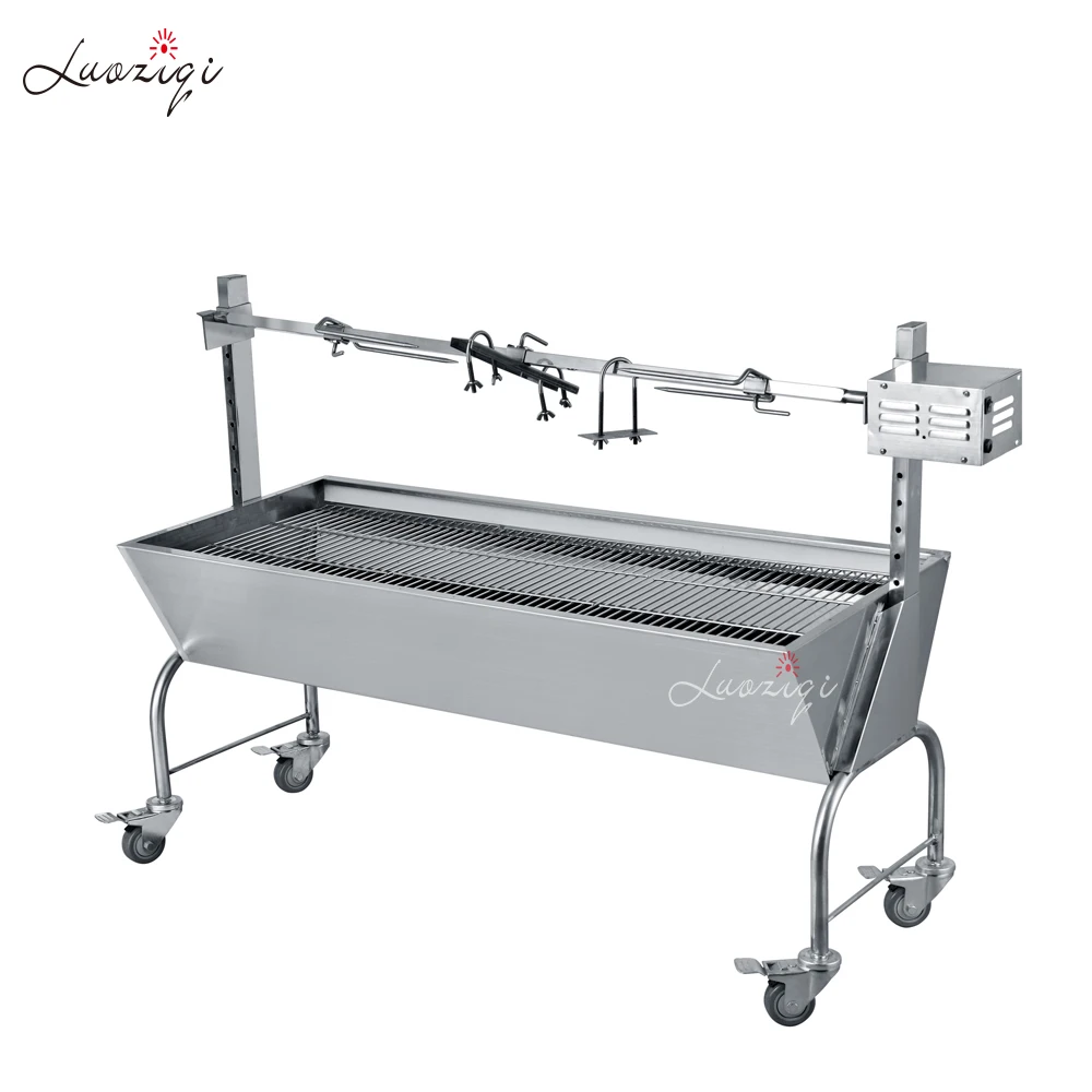 product outdoor fully automatic motor adjustable height portable charcoal bbq grills for whole pig lamb spit picnic load 60 kg-19