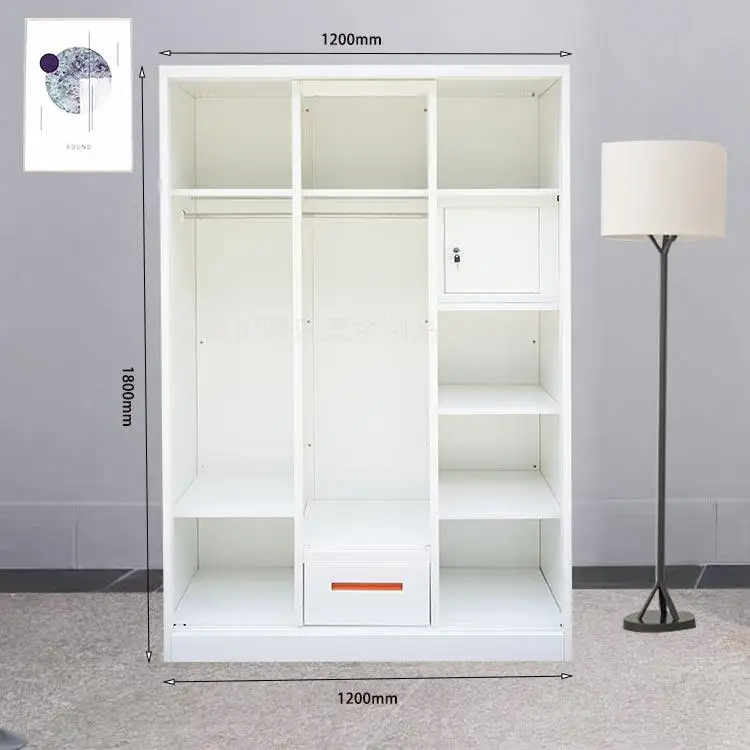 Wardrobes Bedroom Furniture Steel Storage Cupboard Metal Clothes Cabinets Wholesale Metal Closet Almirah Sliding Door