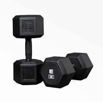 Best Selling Commercial Fitness Equipment Rubber Coated Dumbbells /Dumbbell Set Free Weight Gym Hex Dumbbell