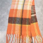 100% 2021 Female Autumn And Winter 100% Polyester Women Thick Plaid Colorful Scarf