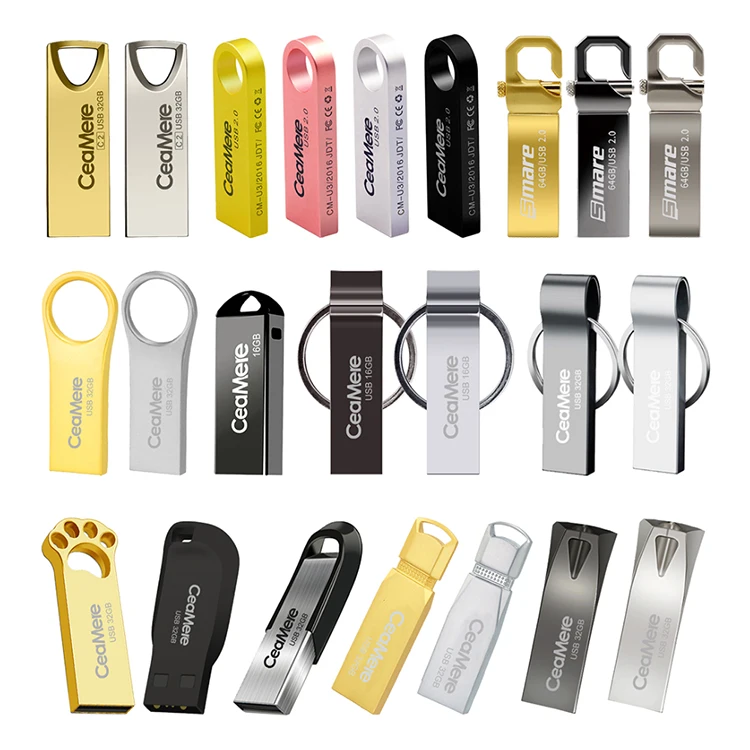 Smare C8 USB 2.0 Flash Drives 64GB Metal Memorias Pendrive 16GB 32GB Memory Sticks Pen Drive 128GB Custom Logo USB Stick