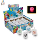 Mini Toy Children's New Creative Hand Turn Football Square Flash Gyro Mini Hand Twist Light Spin Toy Gift