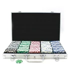 Poker Set 500 Piece Poker Chips Playing Cards Aluminum Case Custom ABS Dice Pieces Poker Chips Set