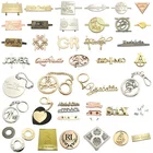 Fashion Bag Accessory Made Custom Brand Name Metal Logo Stamp Tag Plate With Promotion