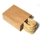 Wholesale Kraft Paper Retail Bag Handle Shopping Bag Custom Gift Bag Economical Biodegradable