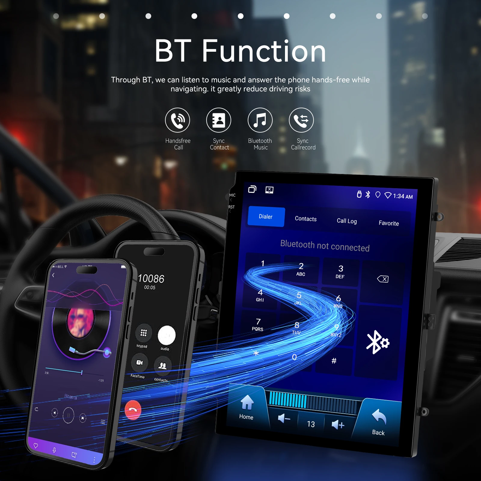 podofo 97 464g double din android car stereo wireless carplay android auto gps wifi fm rds obd2 dab car radio autoradio a4167-3