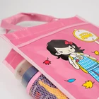 Handbag Large-capacity School Tutorial Bag Double Layer Student Handbag Cartoon Printing Portable Chest Bag