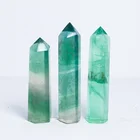 For Crystals Healing Stones Green Fluorite Points Spiritual Wands Feng Shui Tower For Meditation