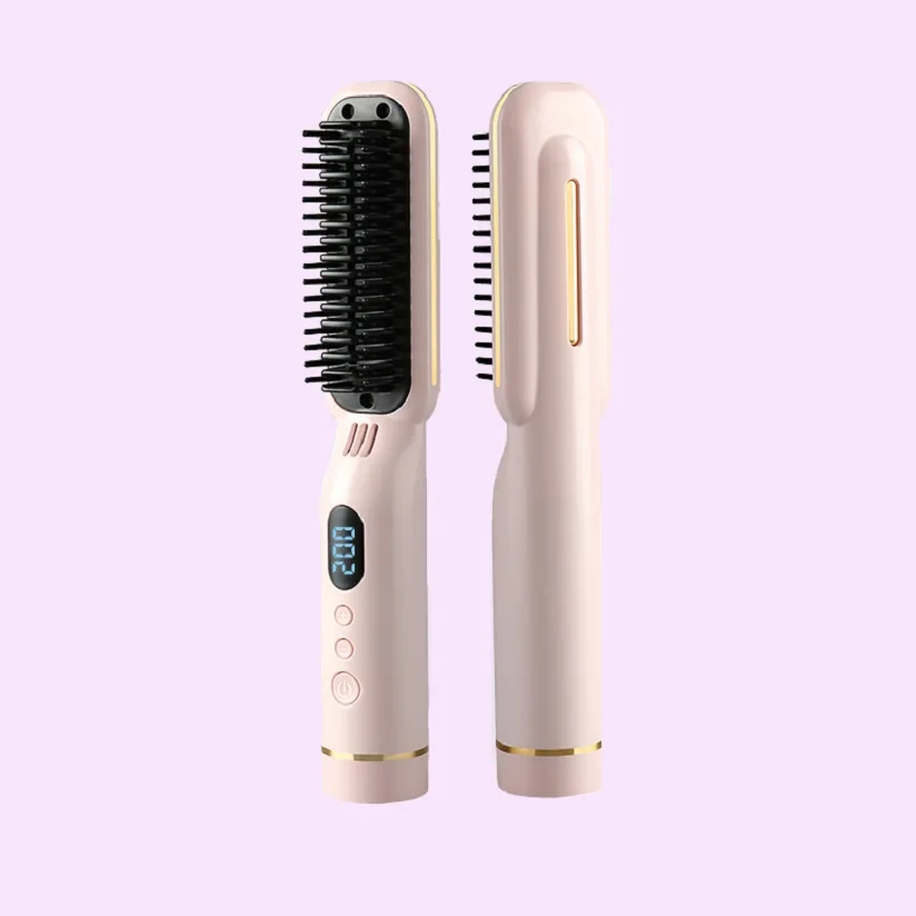 Hair Straightening Brush With Detachable Brush Hair Straightener Comb Hot Sale Hair Straightener Brush Comb