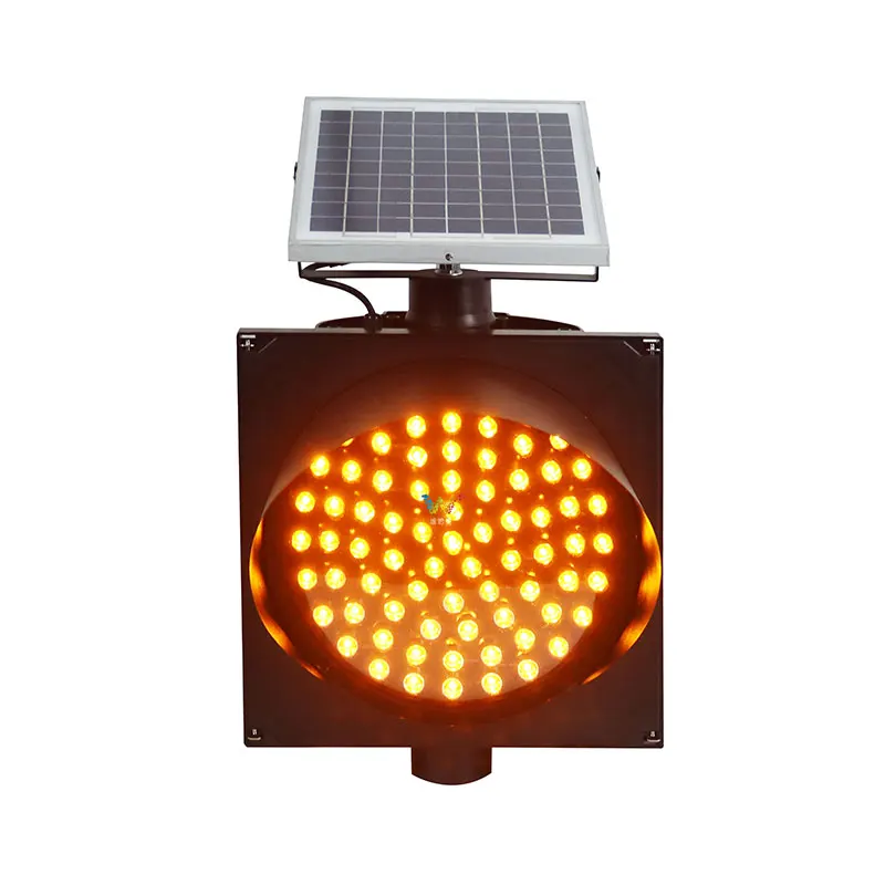 yellow solar blinker traffic light