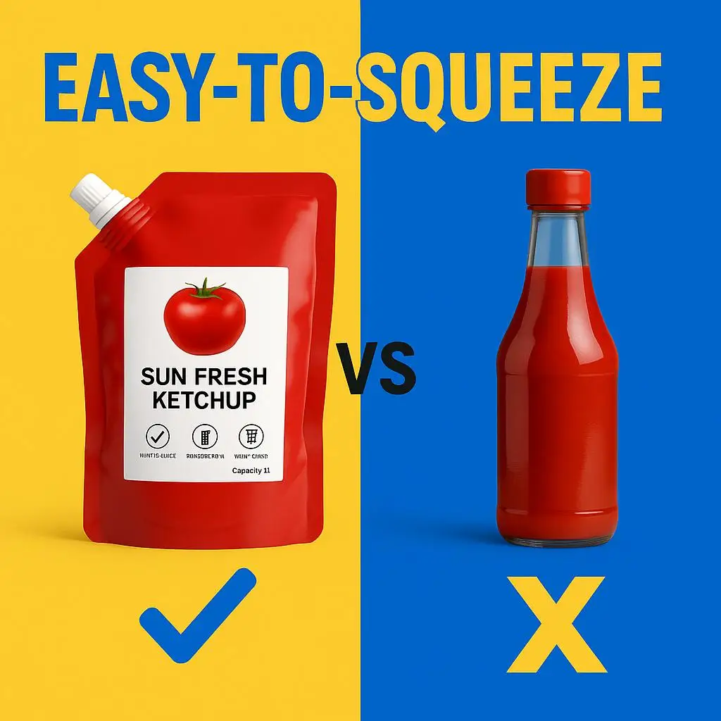 Custom Printed Food Grade Stand up Spout Pouch for Sauce, Ketchup, and Salad Dressing Packaging - detail 8
