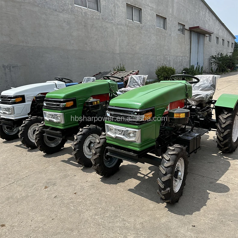 Hot Sale Mini Tractor 4x4 4wd Wheeled Farming Tractors With Implement