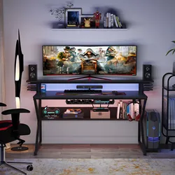 Tribesigns Wholesale 47 inches student study desk with hutch storage gaming laptop desk for electronic sports game race