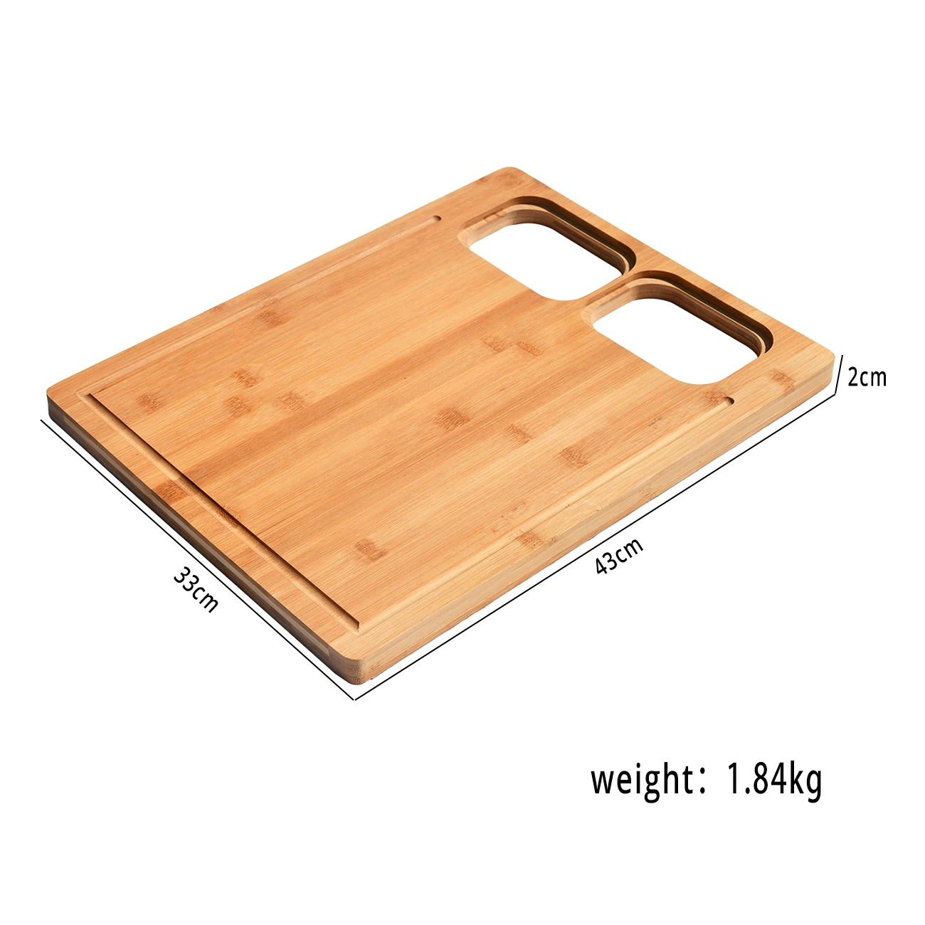 Multipurpose Totally Bamboo Epoxy Cutting Board With Juice Groove And 2 Containers For Kitchen Accessories