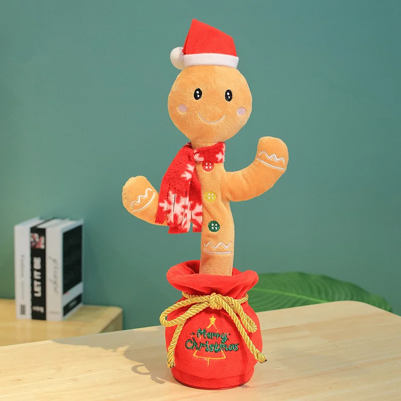 Funny Music Singing Speaking Swinging Plush Doll Christmas tree Santa Claus  Electric Dancing Cactus Plush Toy Christmas Gift