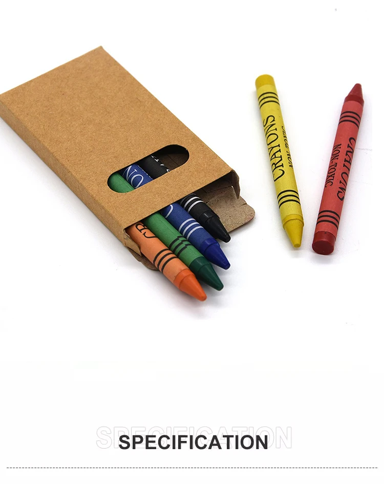 High Quality Non-Toxic Bright Color Wax Crayon  Box Set 6 Color Kids Drawing Crayons 8/12 Wholesale Crayons