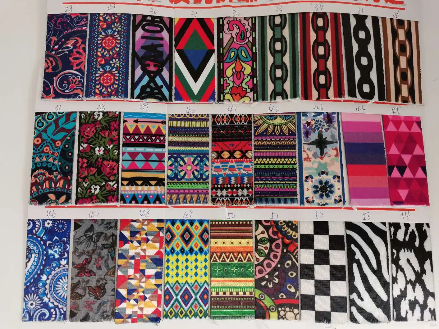 Colorful National Wind Double-sided Polyester Webbing Strap Ethnic Style Sublimation Printing Webbing for Bag Shoulder Strap