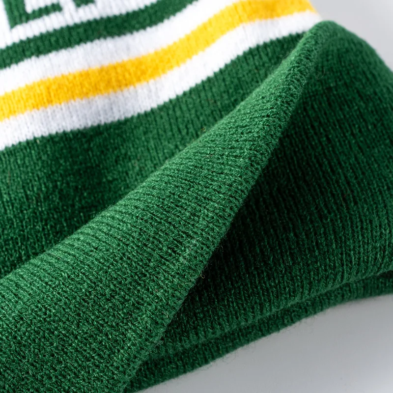 Acrylic Jacquard Knitted Hat European and American Fans Embroidered Logo Hat