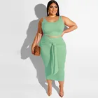 Blue High Quality Black Green Red Blue Pink Purple Fashion Crop Top Skirt Summer Womens Casual 2 Piece Sets